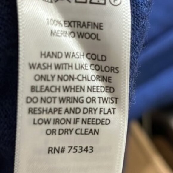 Rachel Zoe Blue Drawstring Hooded Sweater 100% ExtraFine Merino Wool - Picture 6 of 6